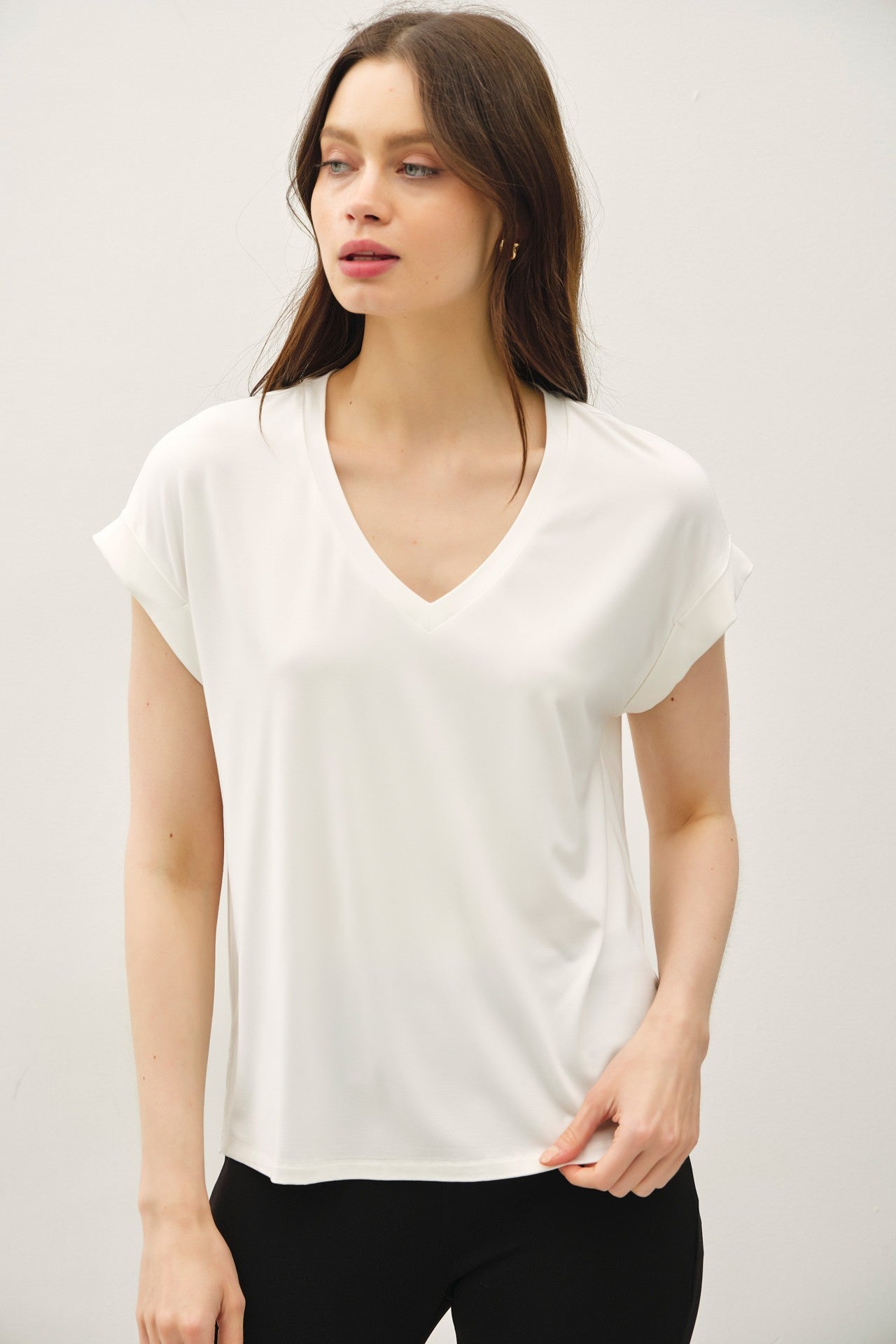 Bamboo Dolman V Neck Tee