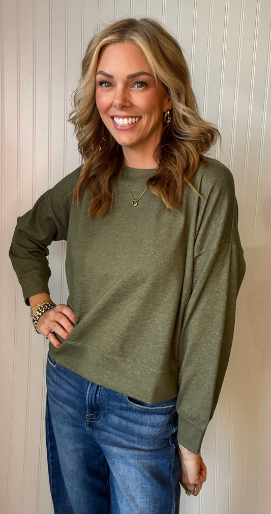 Georgie Sweater Knit Crew Top