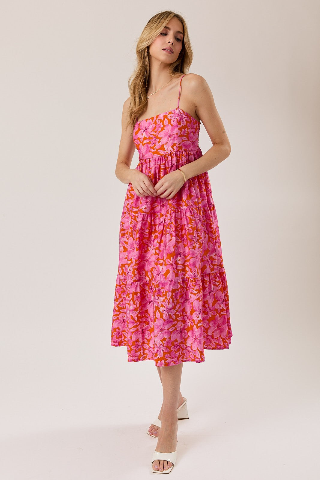 Coastal Shores Floral Midi Dress