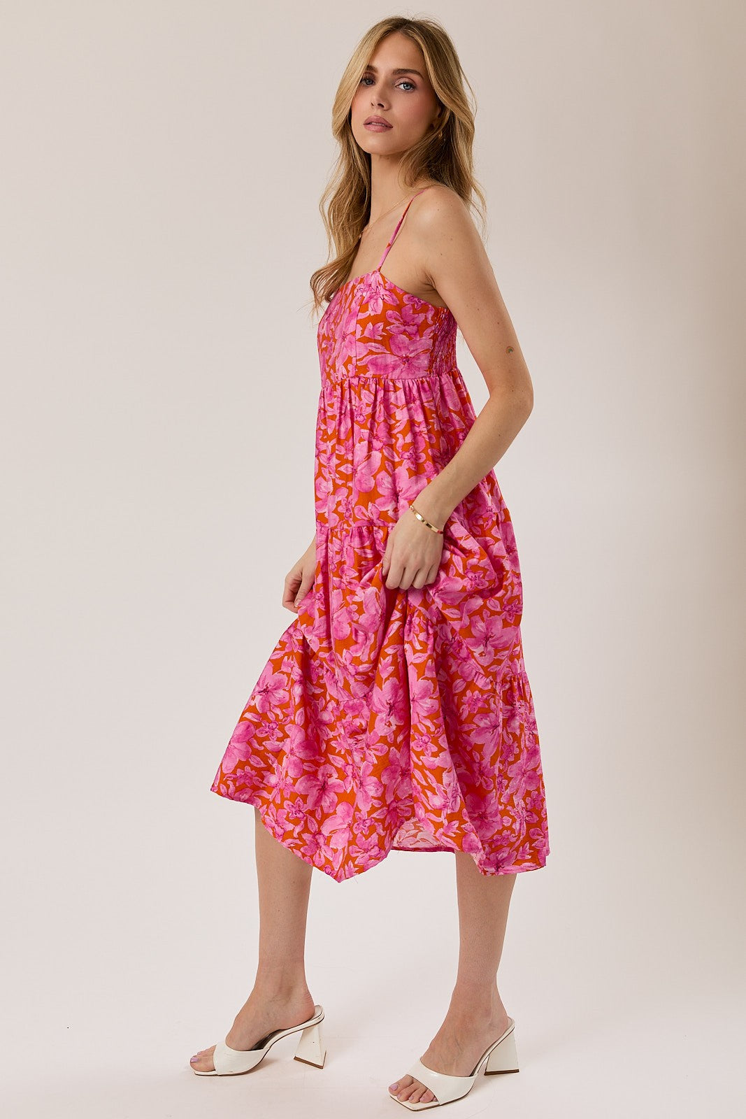 Coastal Shores Floral Midi Dress
