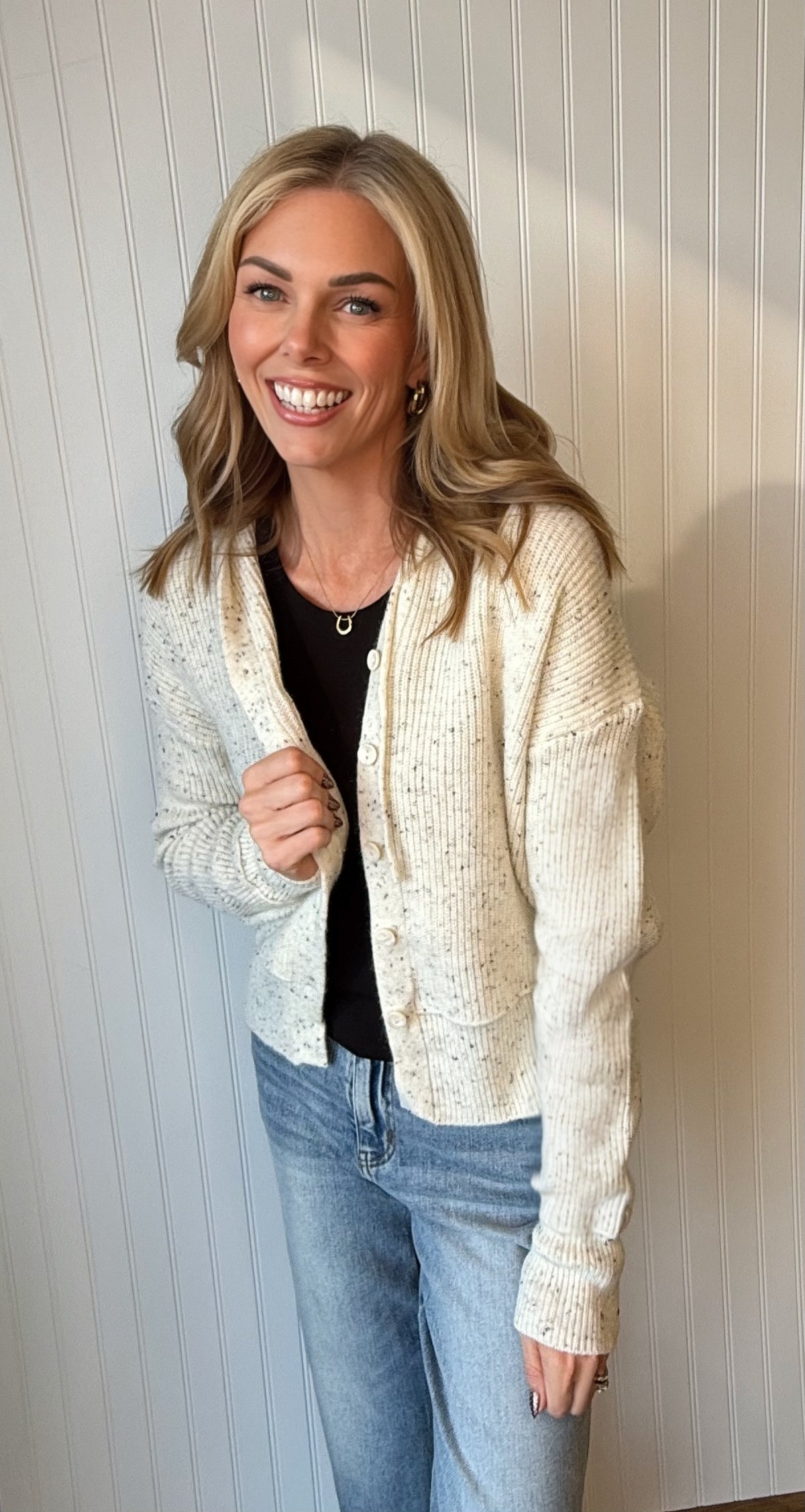Linden Speckled Hooded Cardigan