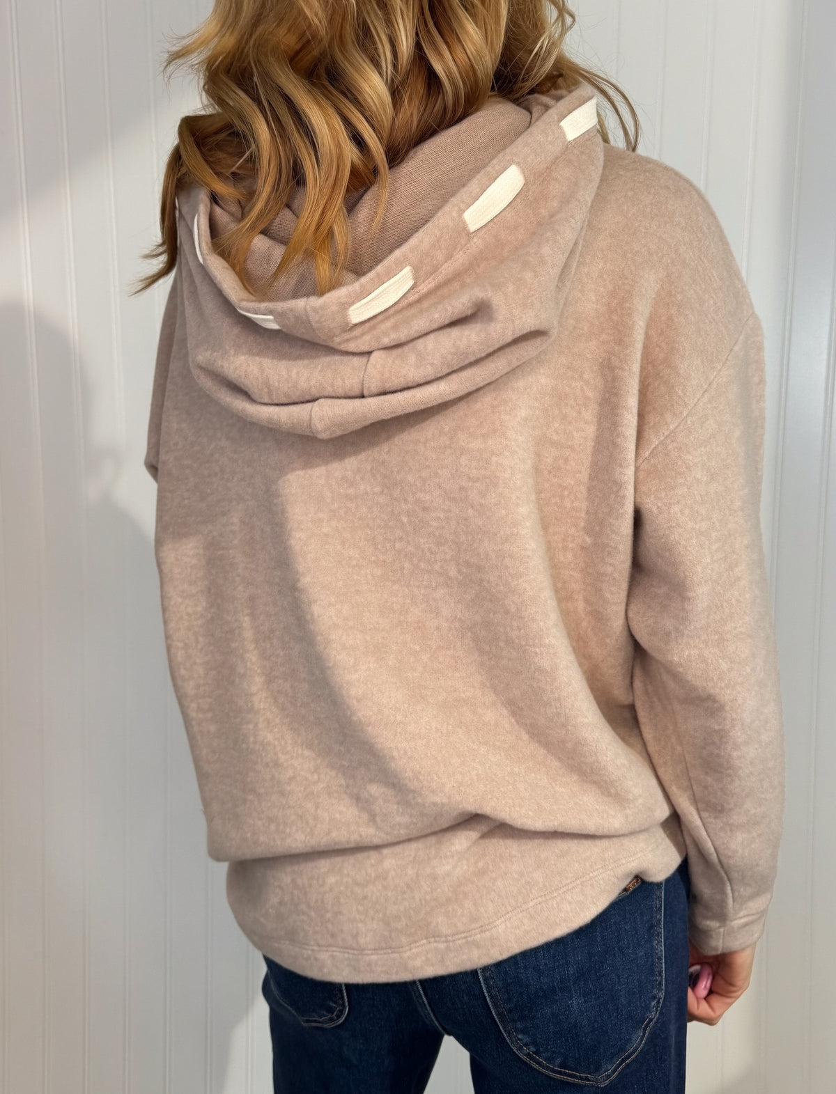 Lennox Brushed Hacci Hoodie in Ash Mocha — brushed hacci hoodie from Thread & Clover boutique