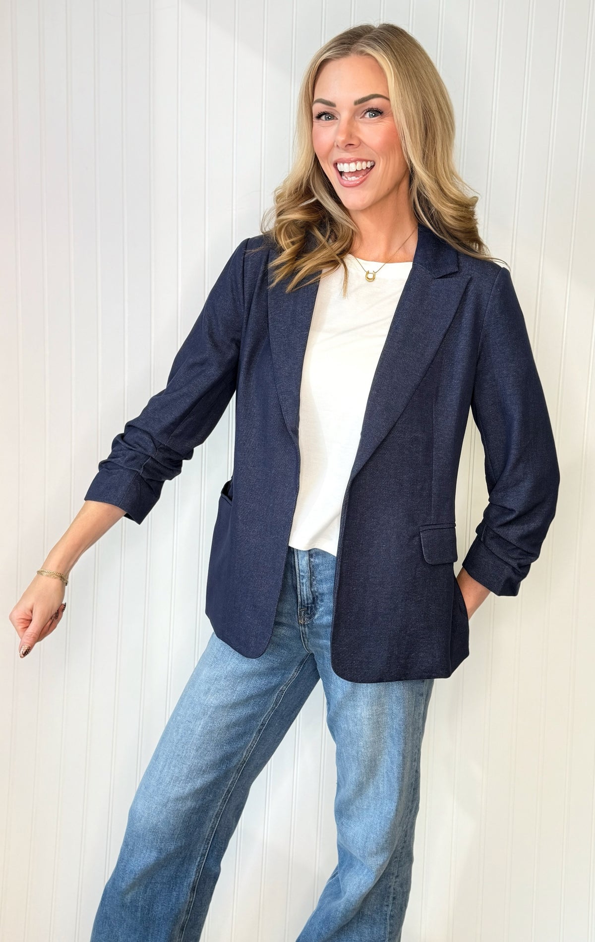 Classic Lined Blazer — tailored lined blazer from Thread & Clover boutique