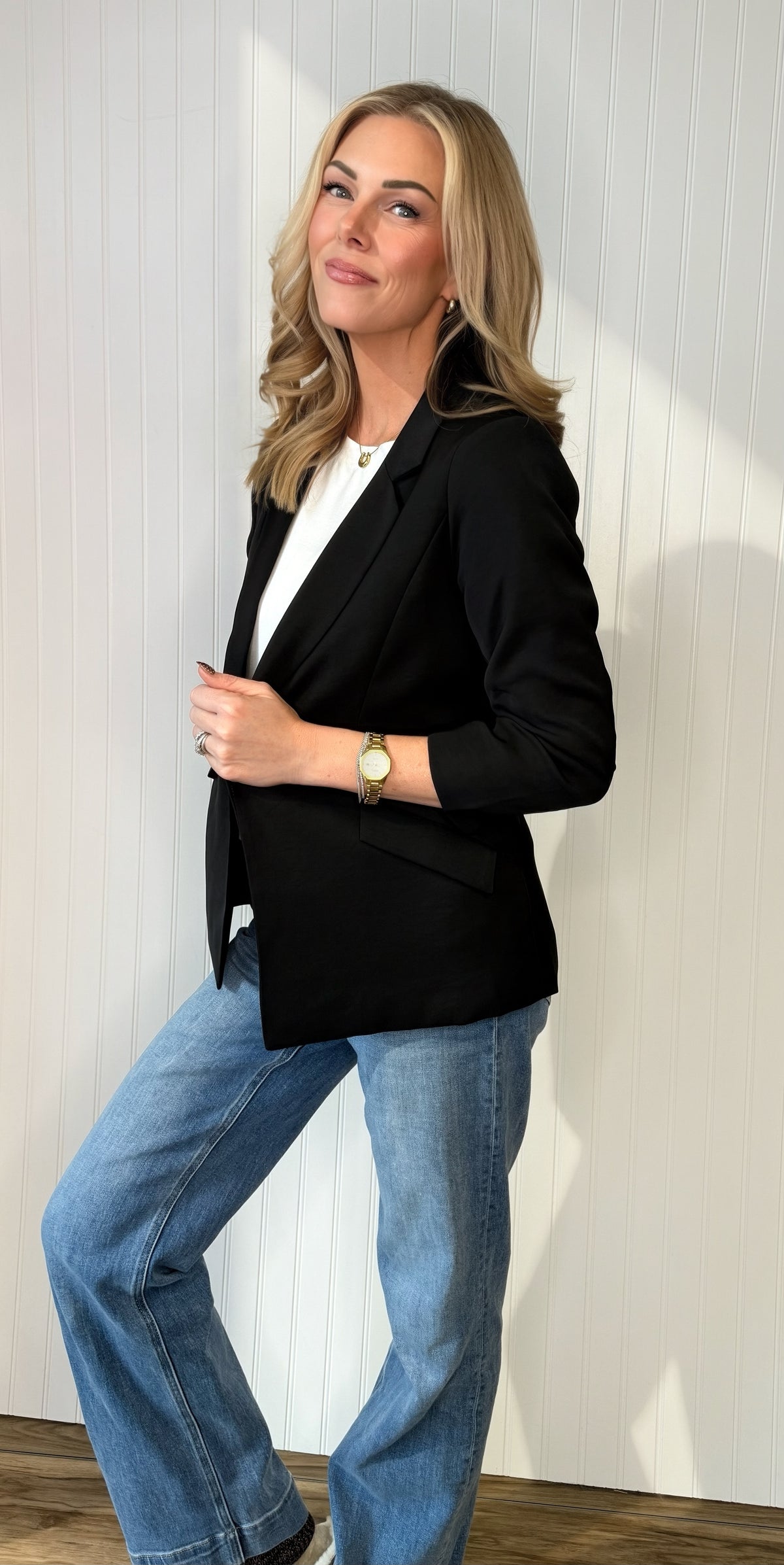 Classic Lined Blazer — tailored lined blazer from Thread & Clover boutique