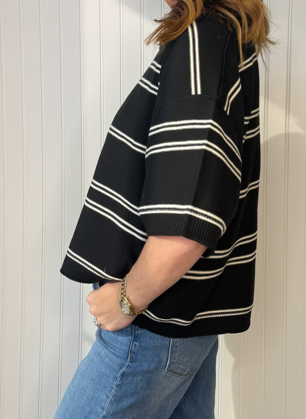 Brunch Date Striped Sweater — striped knit sweater from Thread & Clover boutique