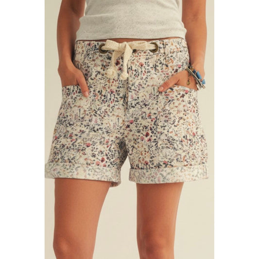 Wild Flowers Tie Waist Shorts