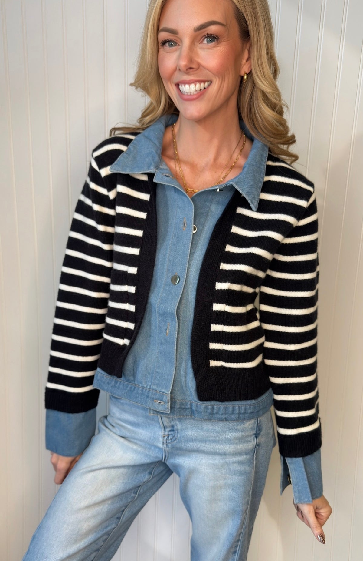 Eve Striped Cardigan