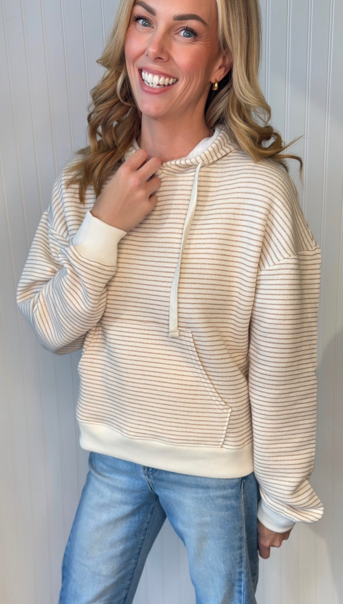 Della Striped Knit Hoodie