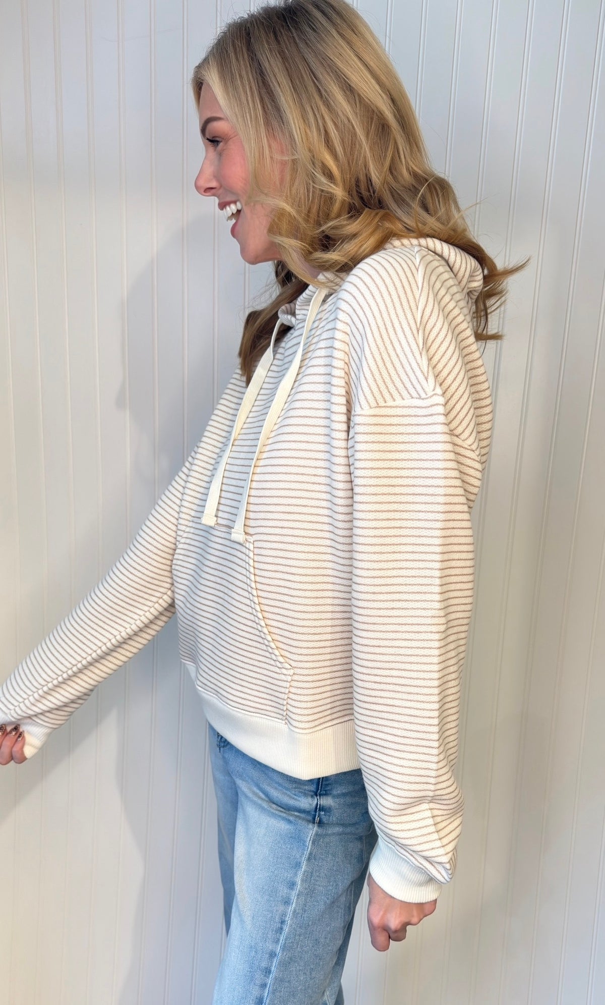 Della Striped Knit Hoodie