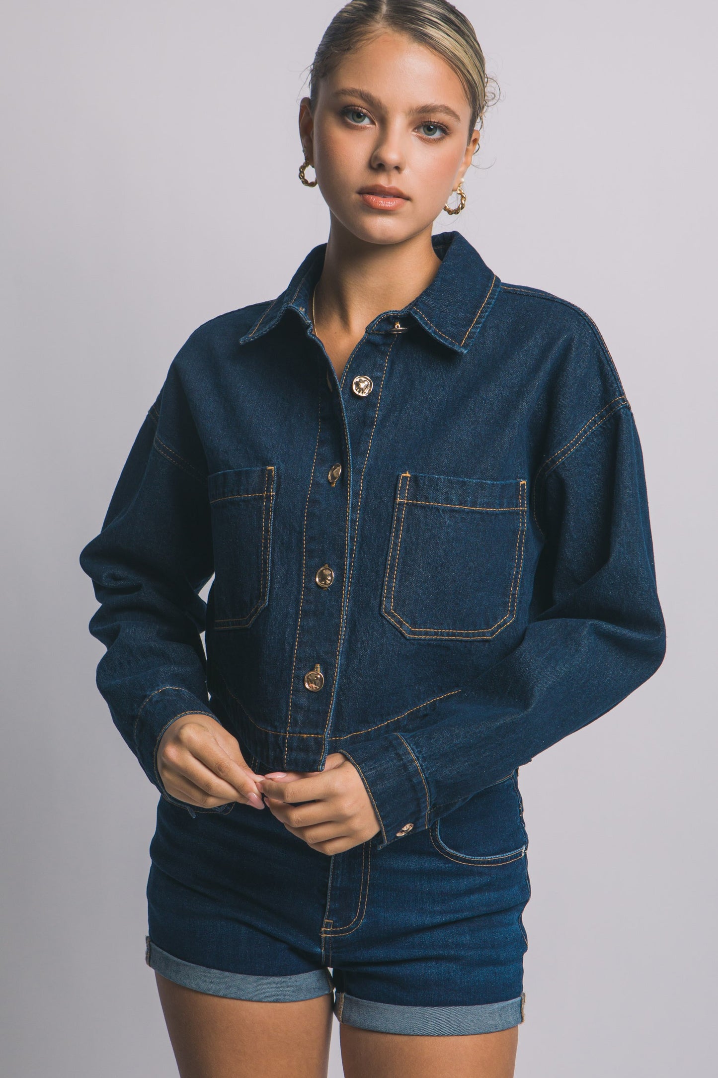 Leslie Cropped Denim Jacket