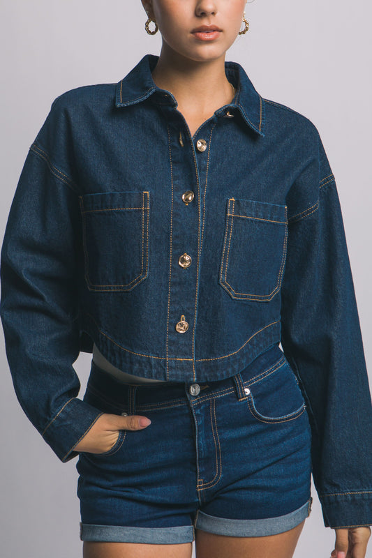 Leslie Cropped Denim Jacket