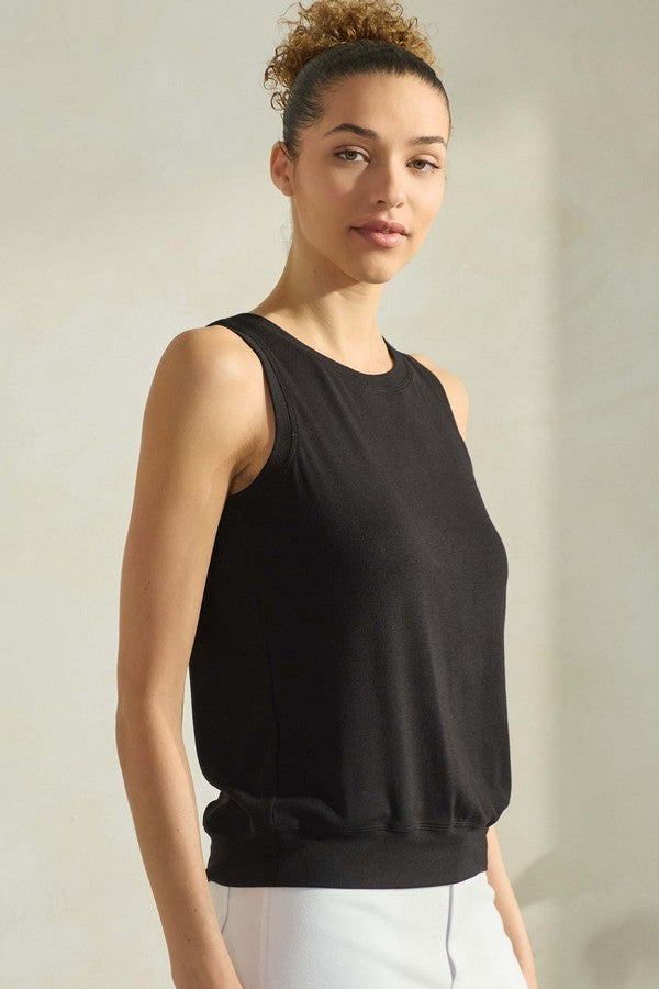 LuxeAir Ribbed Crew Neck Tank