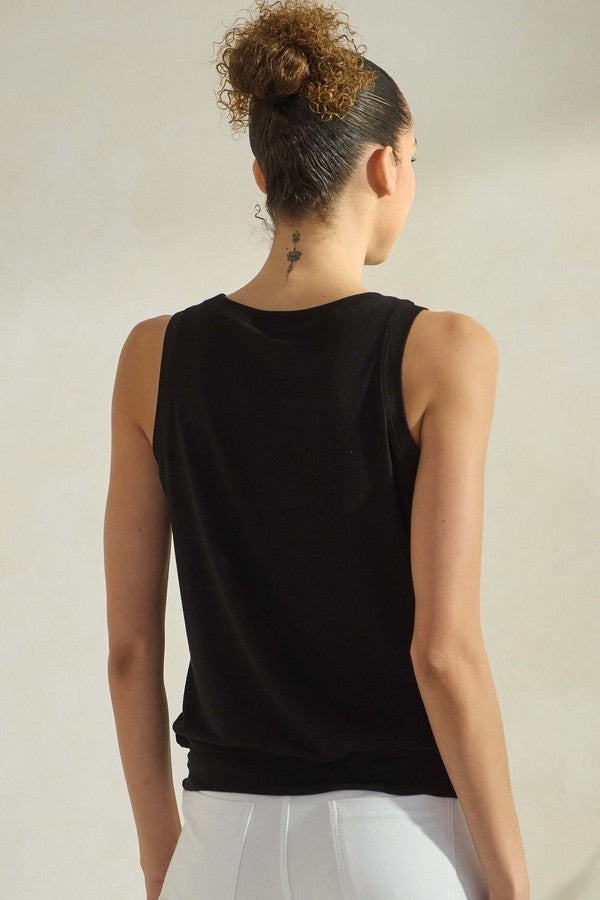 LuxeAir Ribbed Crew Neck Tank