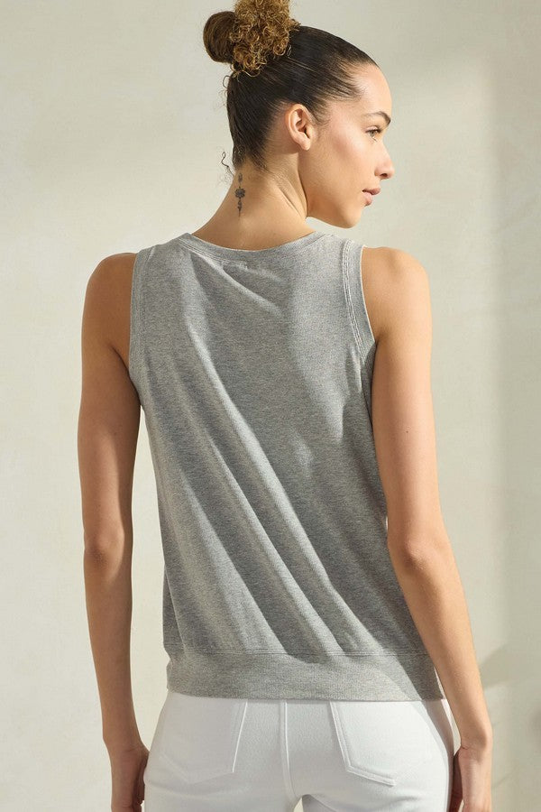 LuxeAir Ribbed Crew Neck Tank