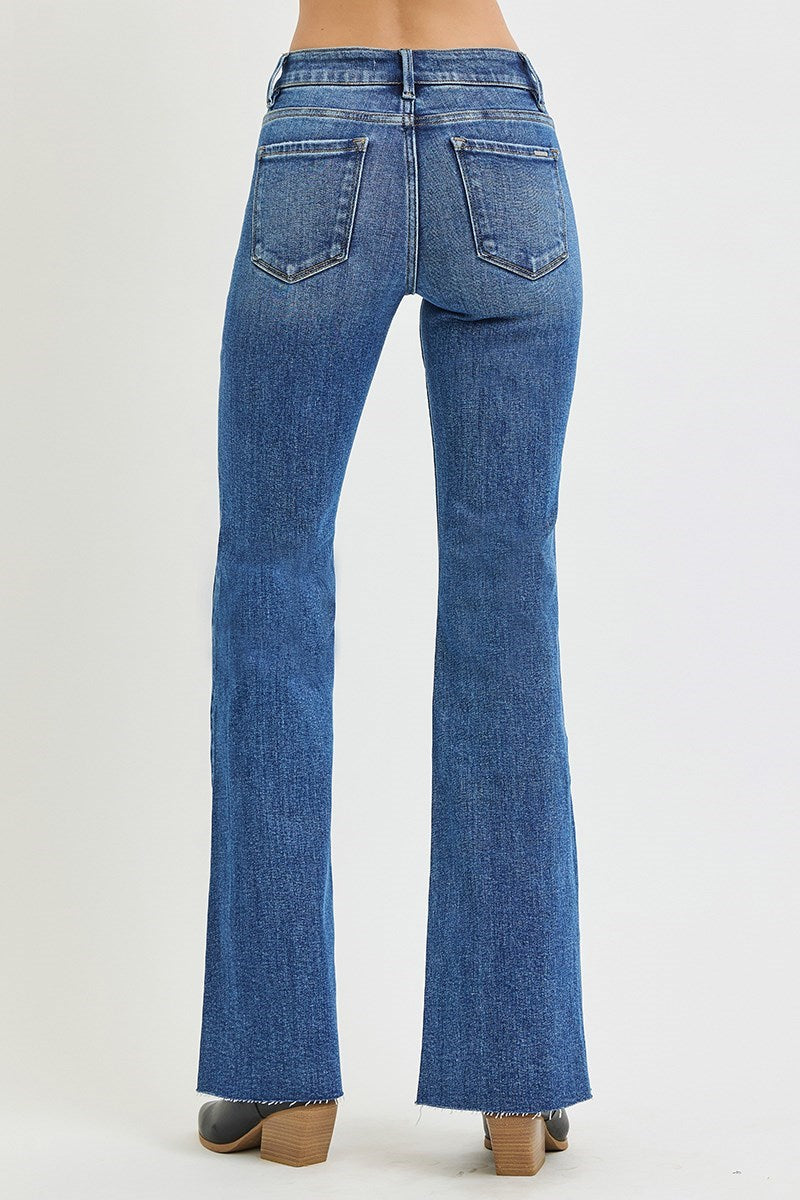 Risen Quincy Flare Jean in Medium Wash — flare jean from Thread & Clover boutique