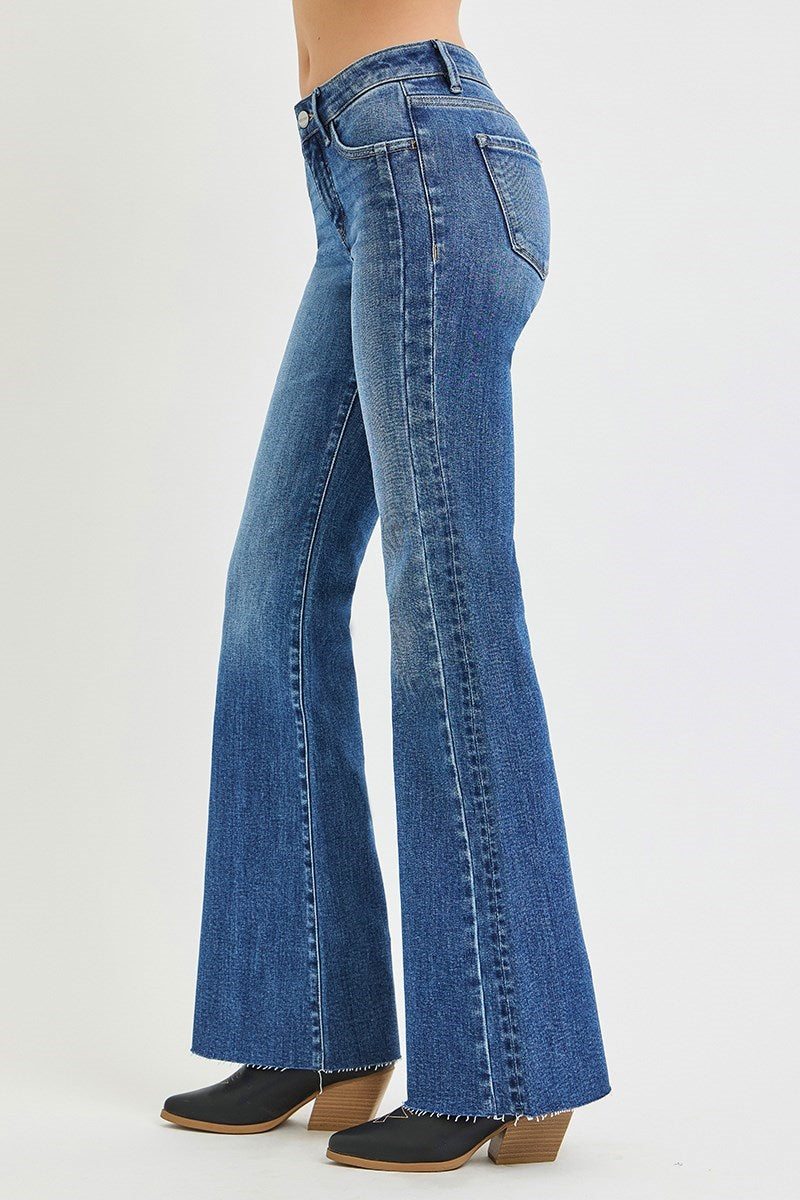 Risen Quincy Flare Jean in Medium Wash — flare jean from Thread & Clover boutique