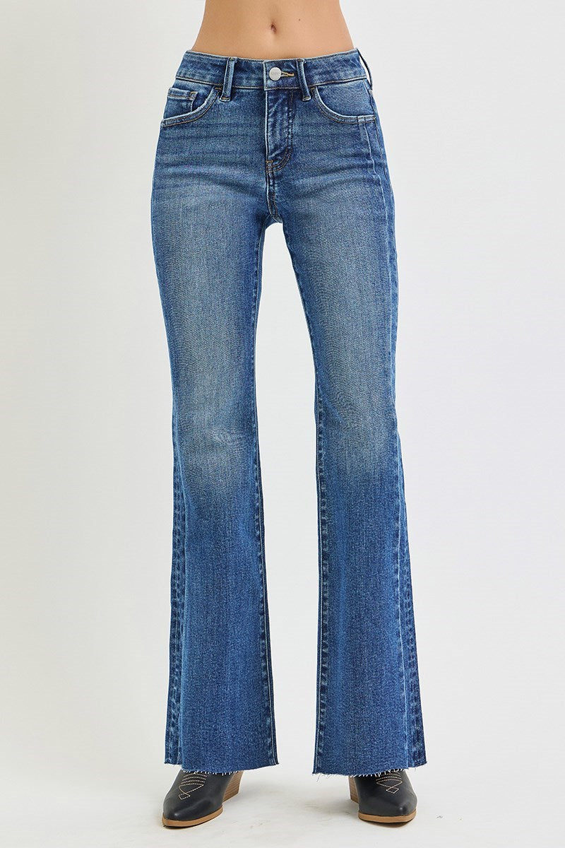 Risen Quincy Flare Jean in Medium Wash — flare jean from Thread & Clover boutique
