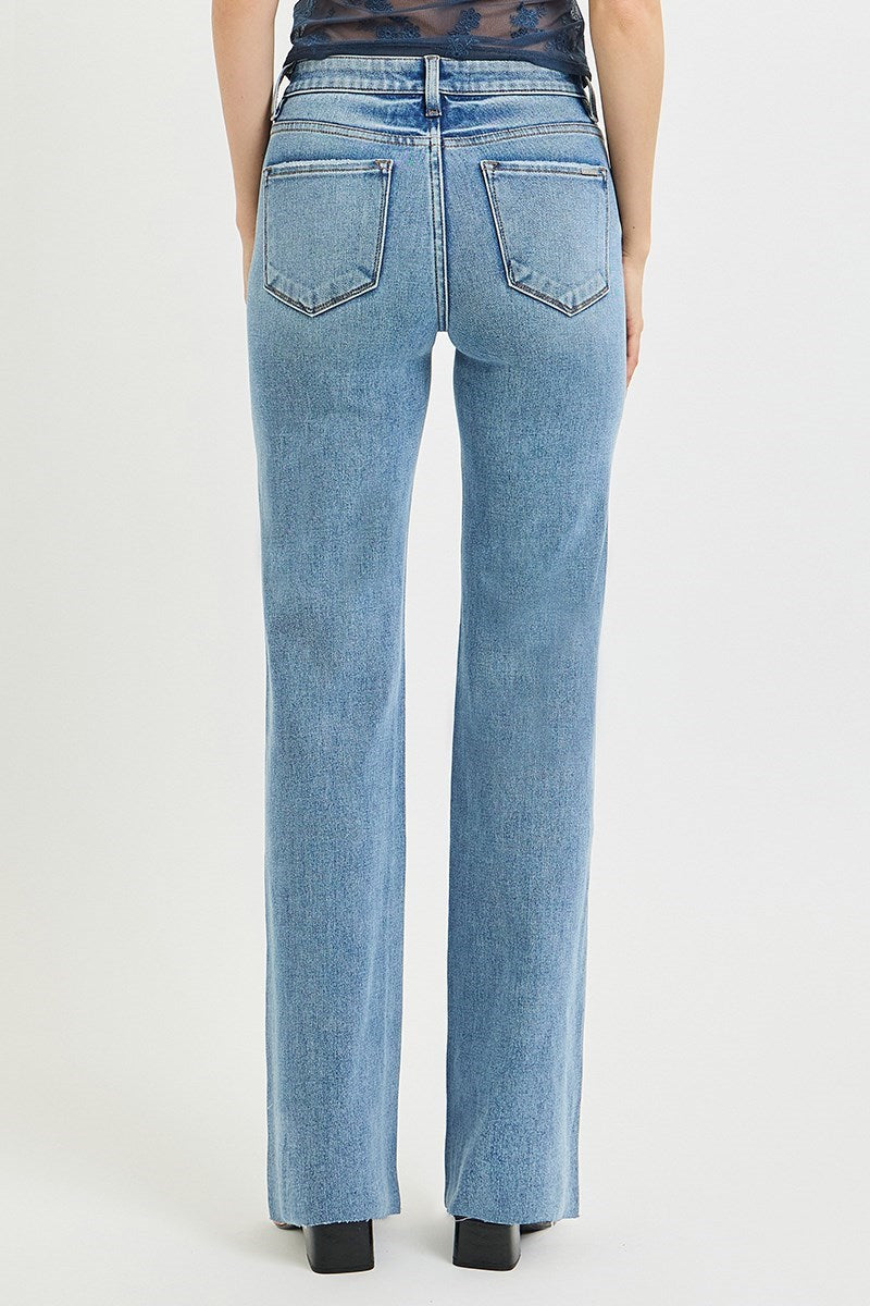 Risen Peyton Straight Jean in Medium Wash — straight leg jean from Thread & Clover boutique