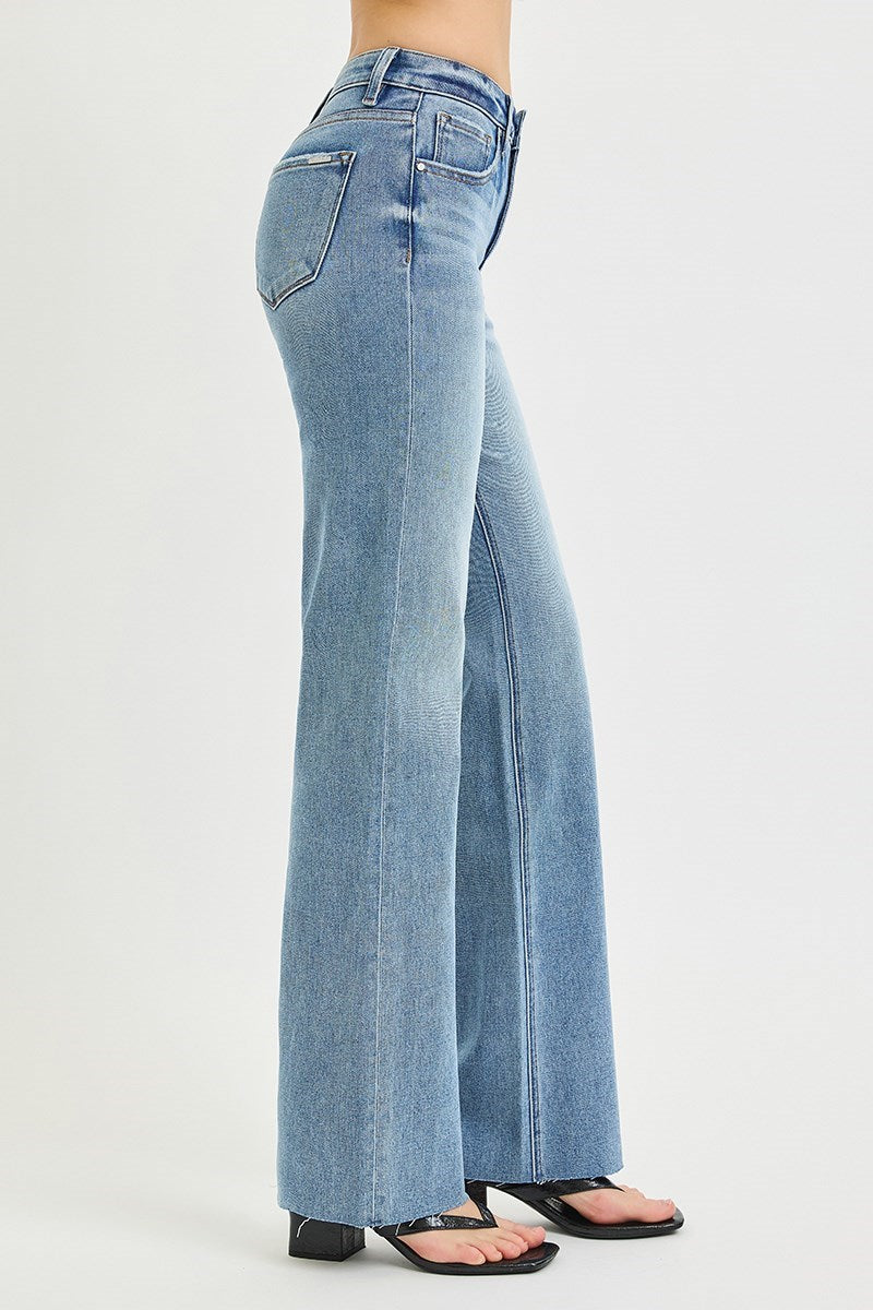 Risen Peyton Straight Jean in Medium Wash — straight leg jean from Thread & Clover boutique
