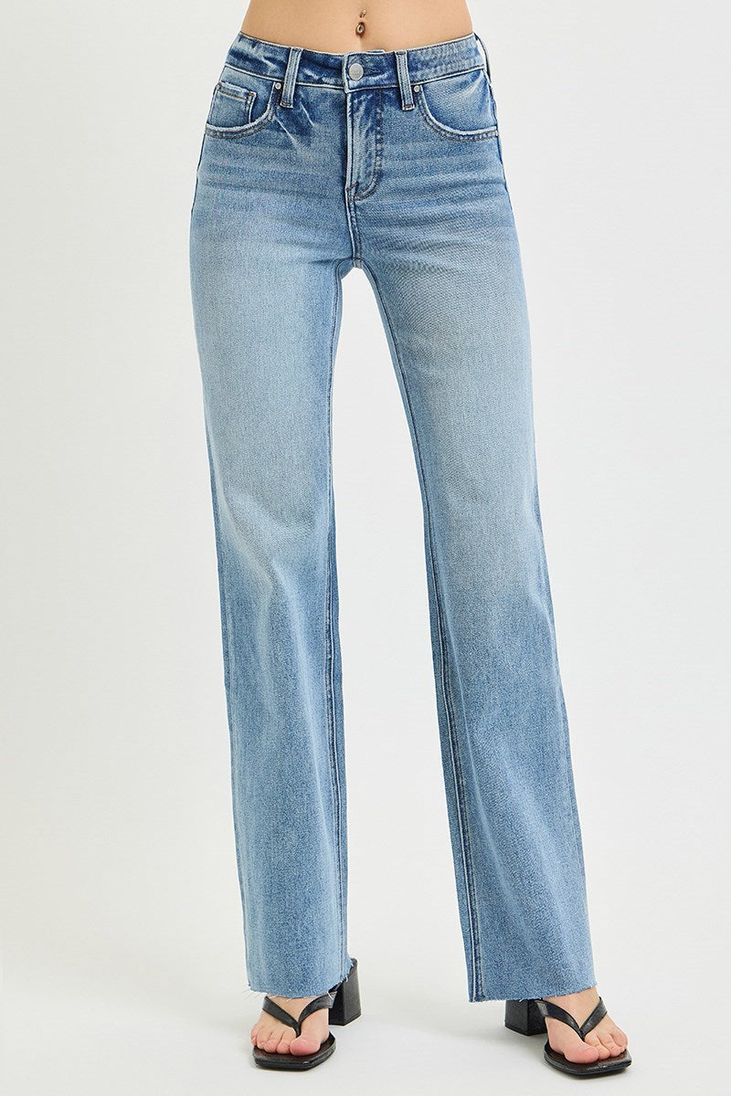 Risen Peyton Straight Jean in Medium Wash — straight leg jean from Thread & Clover boutique
