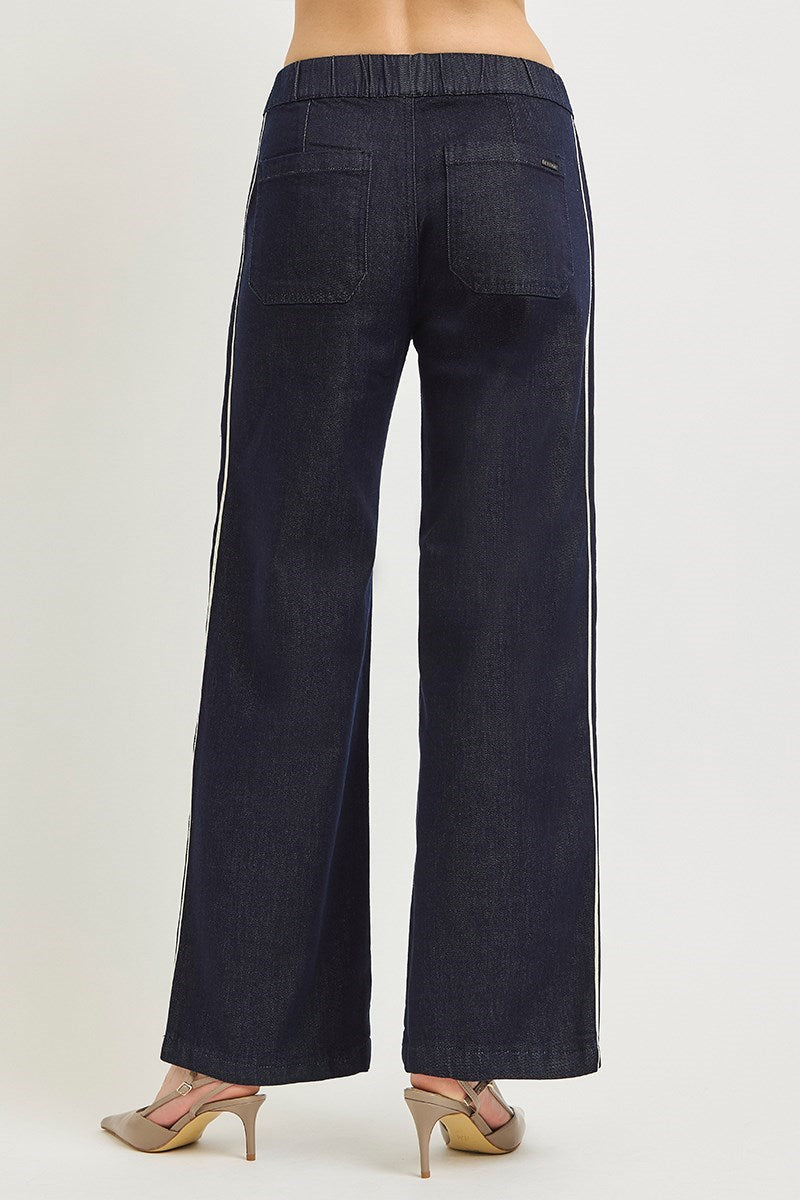 Risen Marlie Wide Leg Side Stripe Jean