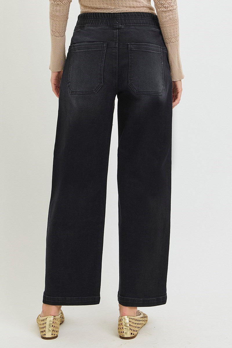Risen Kenley Slouchy Cropped Baggy Jean in Black — slouchy baggy crop denim from Thread & Clover boutique