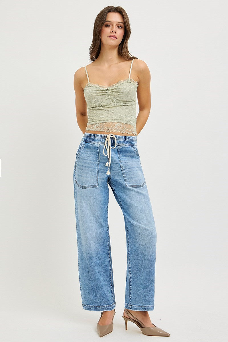 Risen Kenley Slouchy Cropped Baggy Jean