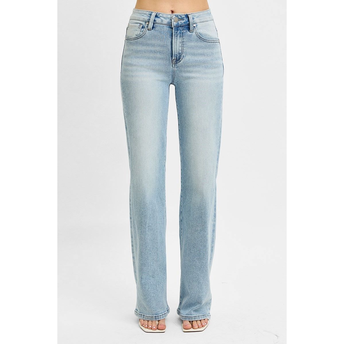 Risen Elma Jeans in medium wash — high rise wide leg relaxed jeans from Thread & Clover boutique