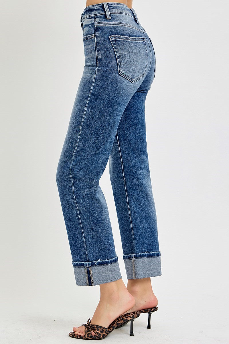 Risen Jessie Jeans side view in light wash — flattering flare denim from Thread & Clover boutique