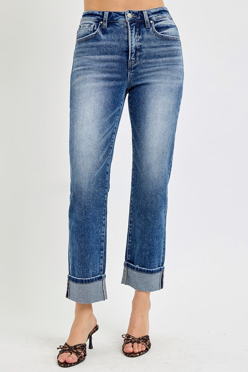 Risen Jessie Jeans detail in light wash — tummy control waistband and flare leg from Thread & Clover boutique