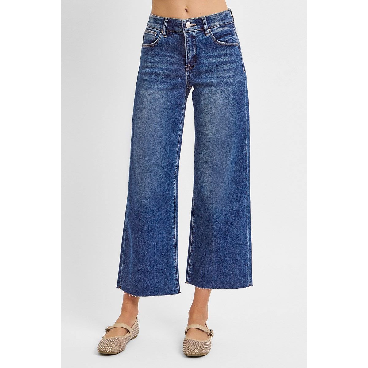Risen Aimee Jeans in dark wash — high rise elastic waistband jeans from Thread & Clover boutique