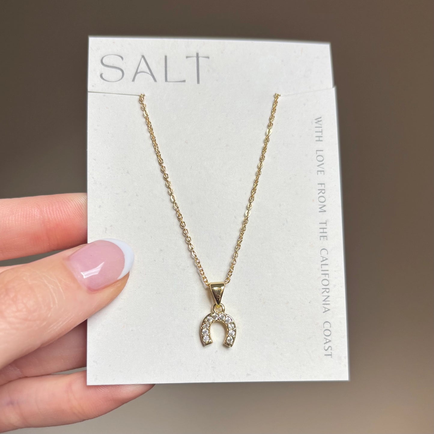 Lucky Horseshoe Necklace — horseshoe pendant necklace from SALT, at Thread & Clover boutique