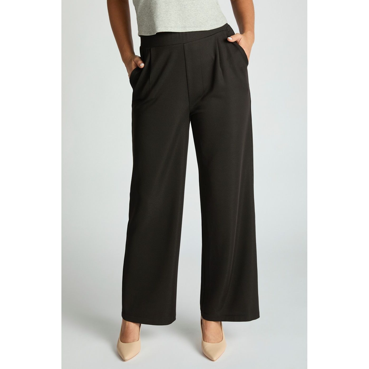 Tried and True Bootcut Trouser close-up — soft stretch fabric bootcut pant from Thread & Clover boutique
