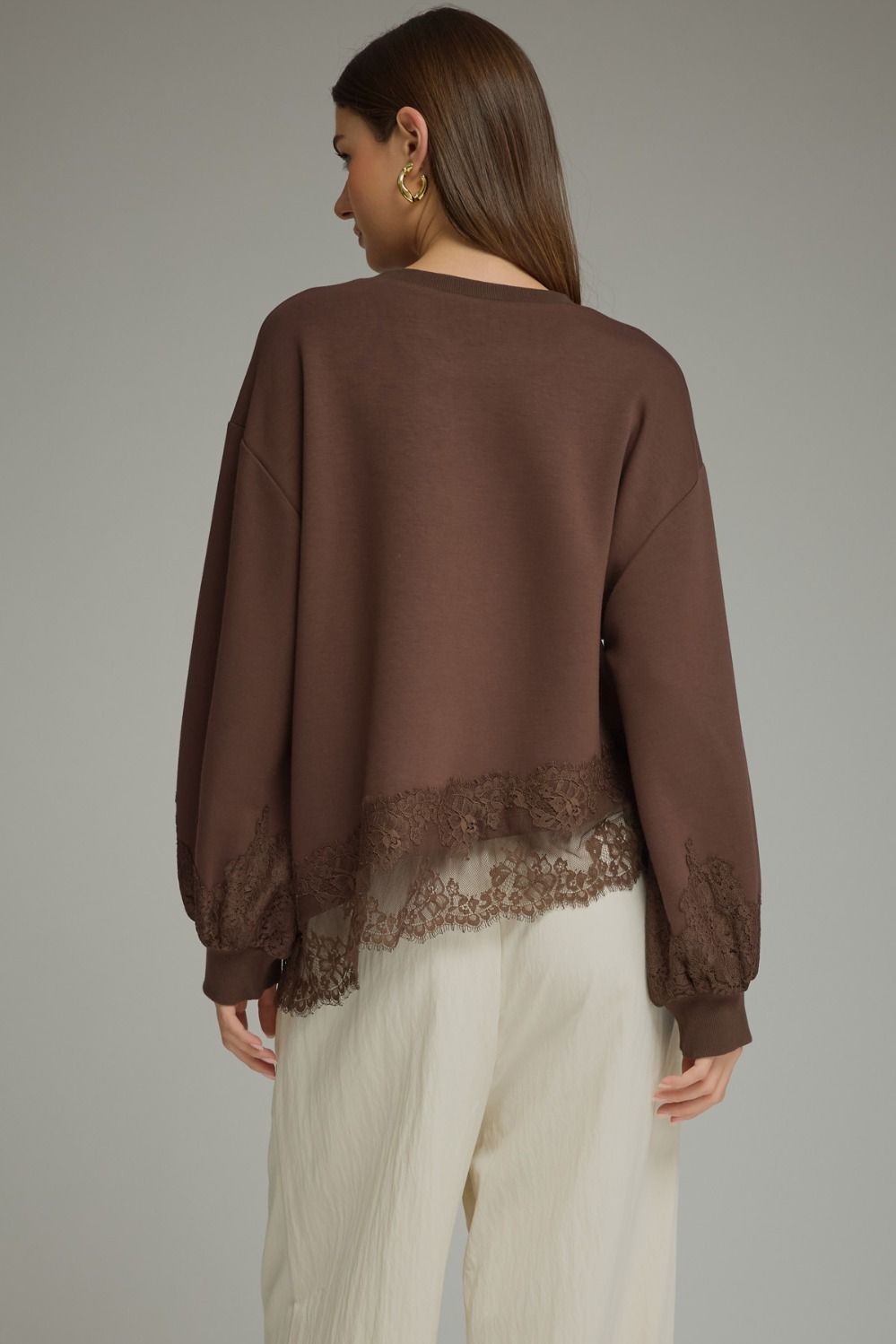 Lila Lace Detail Sweatshirt