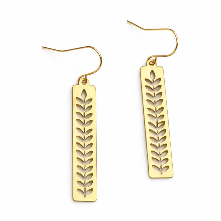 Gold Fern Cutout Earrings — gold fern cutout earrings from Jewelry by Samy, at Thread & Clover boutique