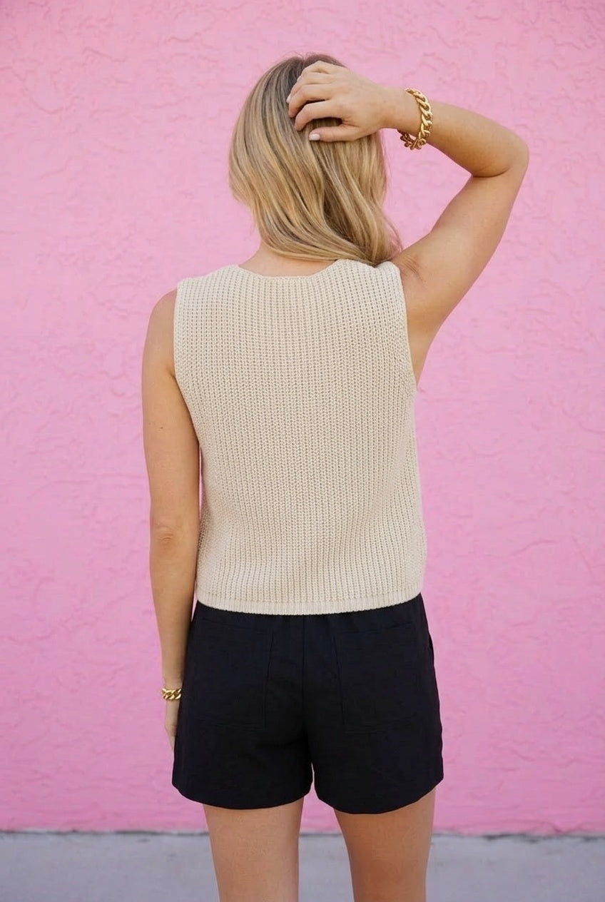 Oatlynn Button Down Ribbed Top