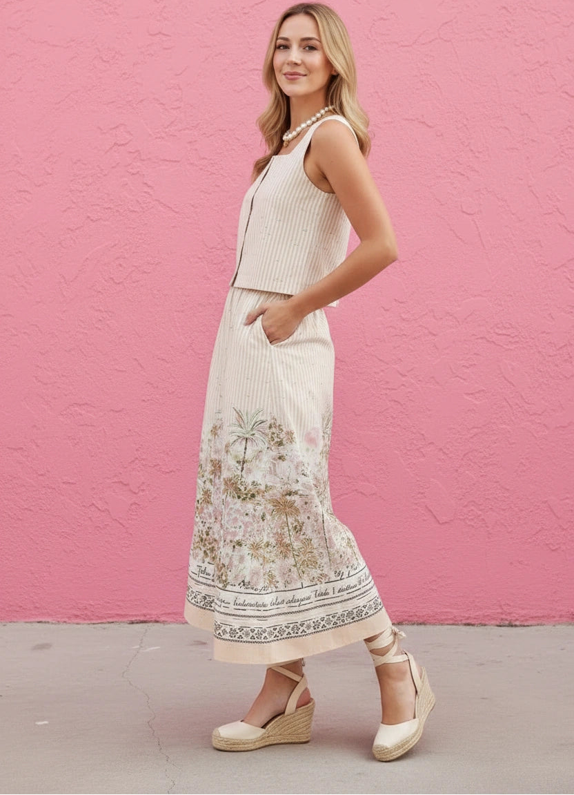 Milan Printed Midi Skirt
