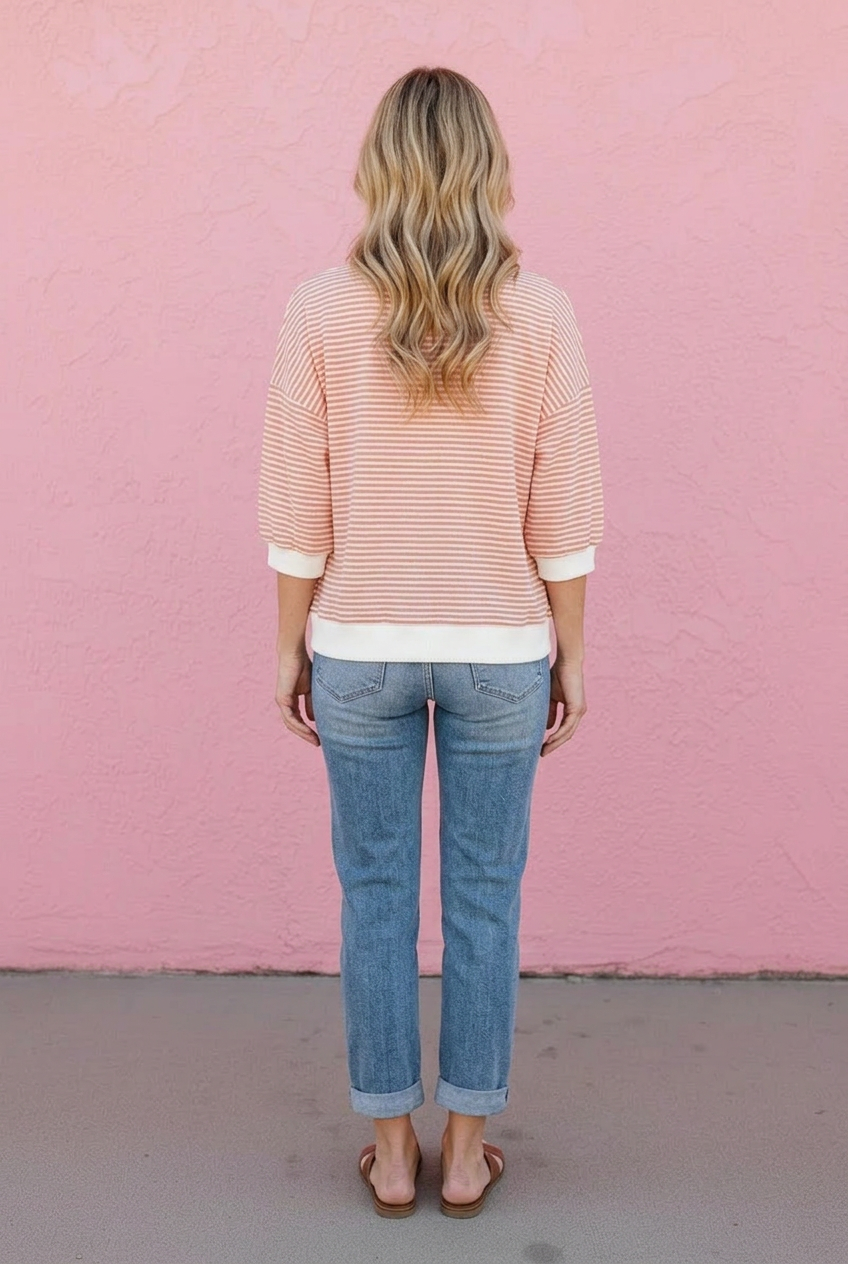 Citrus Stripe Banded Top
