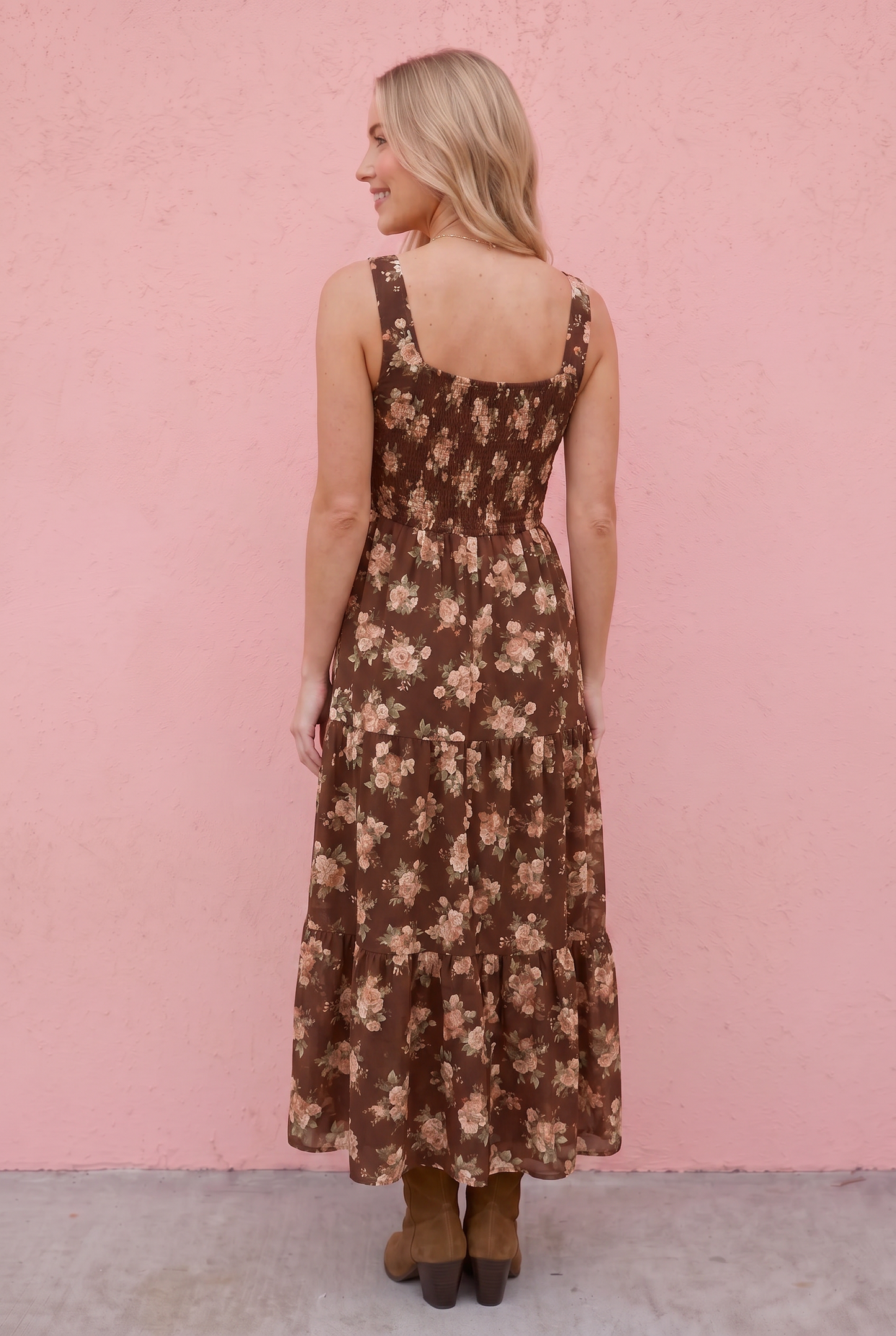 Ines Lace Up Corset Midi Dress