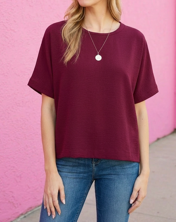 Nadia Textured Boxy Tee