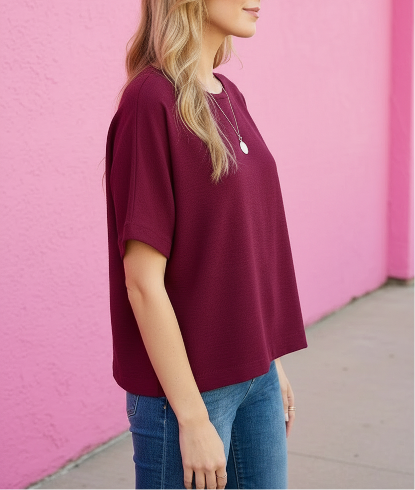 Nadia Textured Boxy Tee