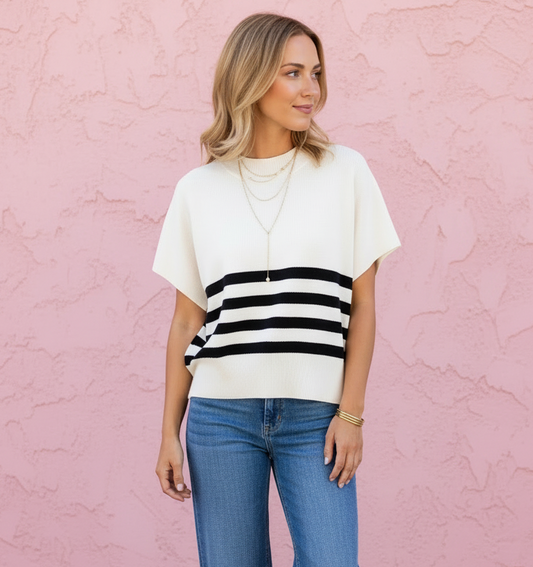 Paisley Oversized Short Sleeve Sweater