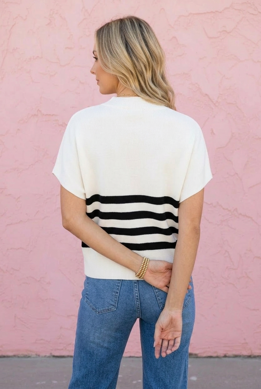 Paisley Oversized Short Sleeve Sweater