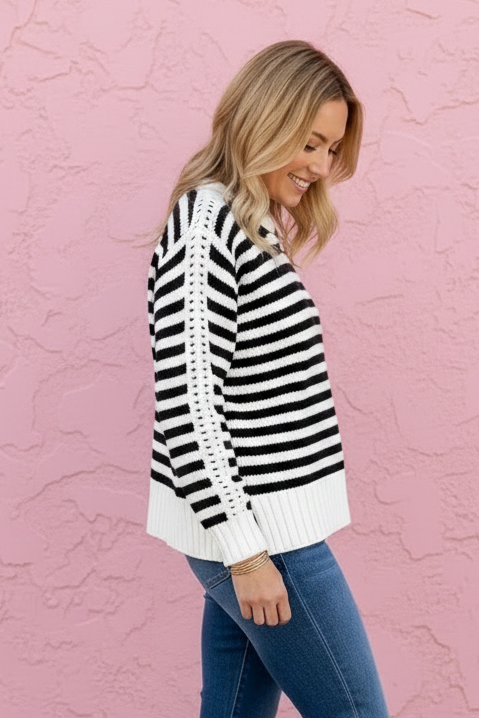 Bridget Striped Crew Neck Sweater