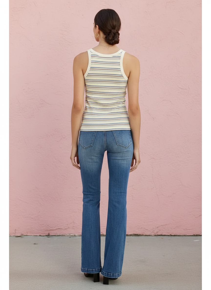 Sable Ribbed Stripe Tank