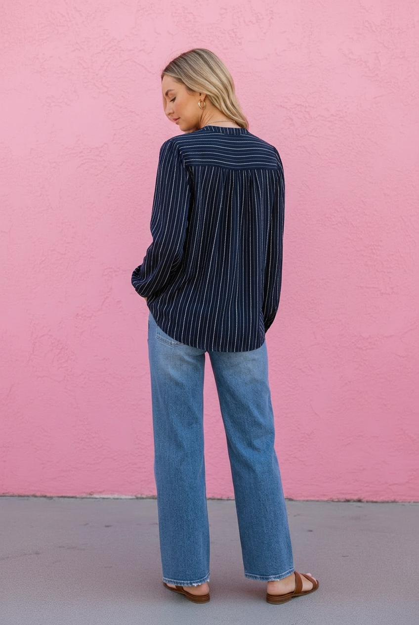 Vivienne Striped Smocked Blouse
