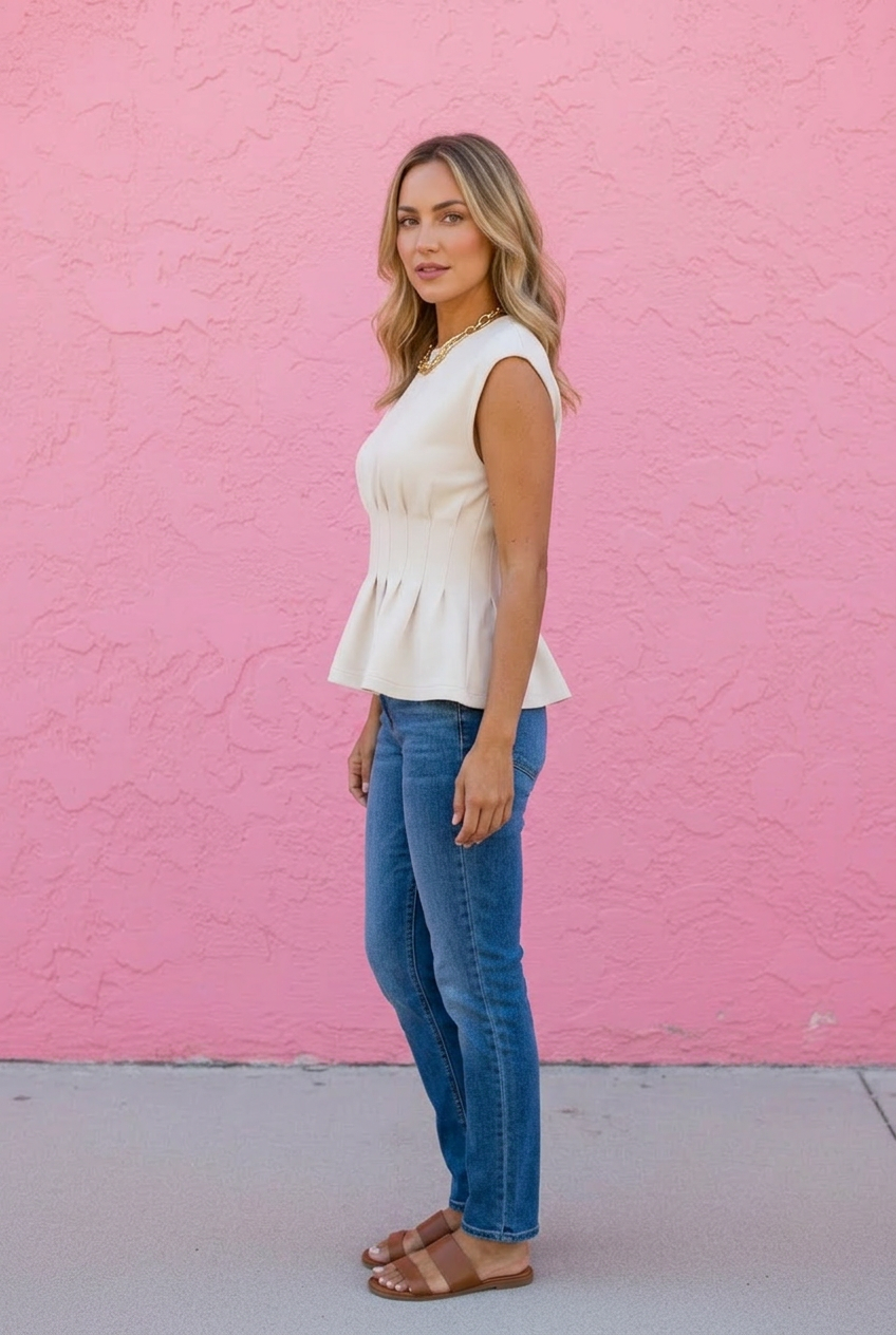 Faye Short Sleeve Peplum Top