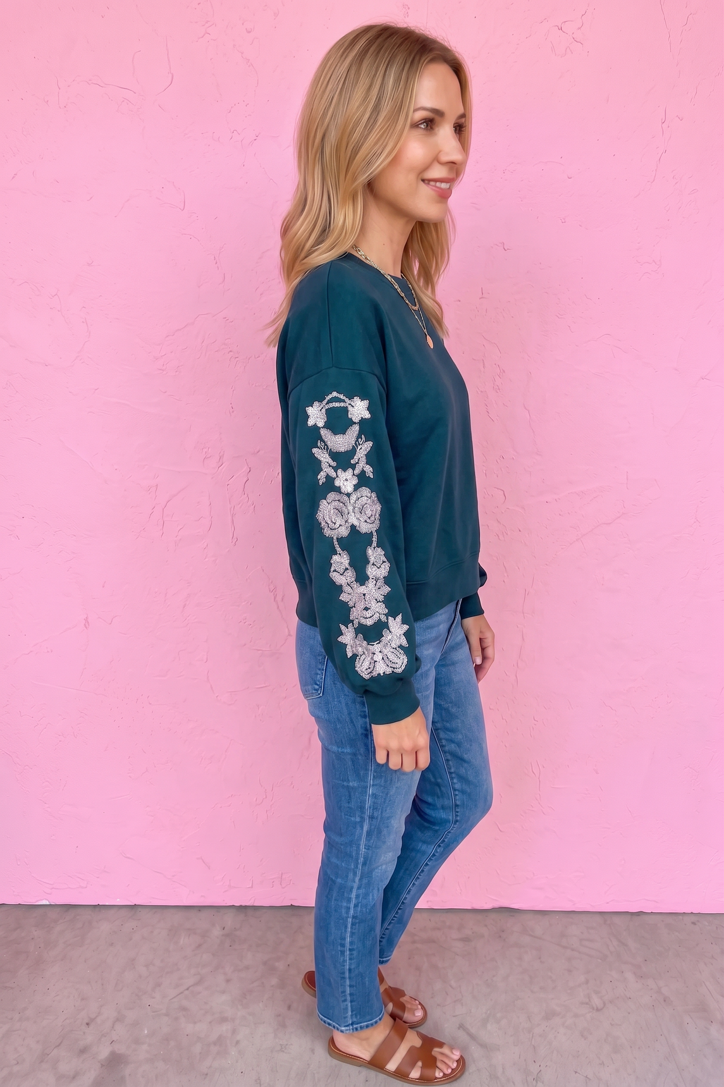 Lennox Embroidered Scuba Top