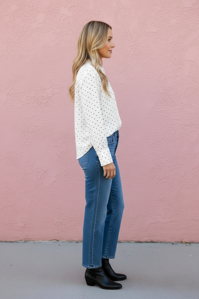 Harvest Polka Dot Button Up
