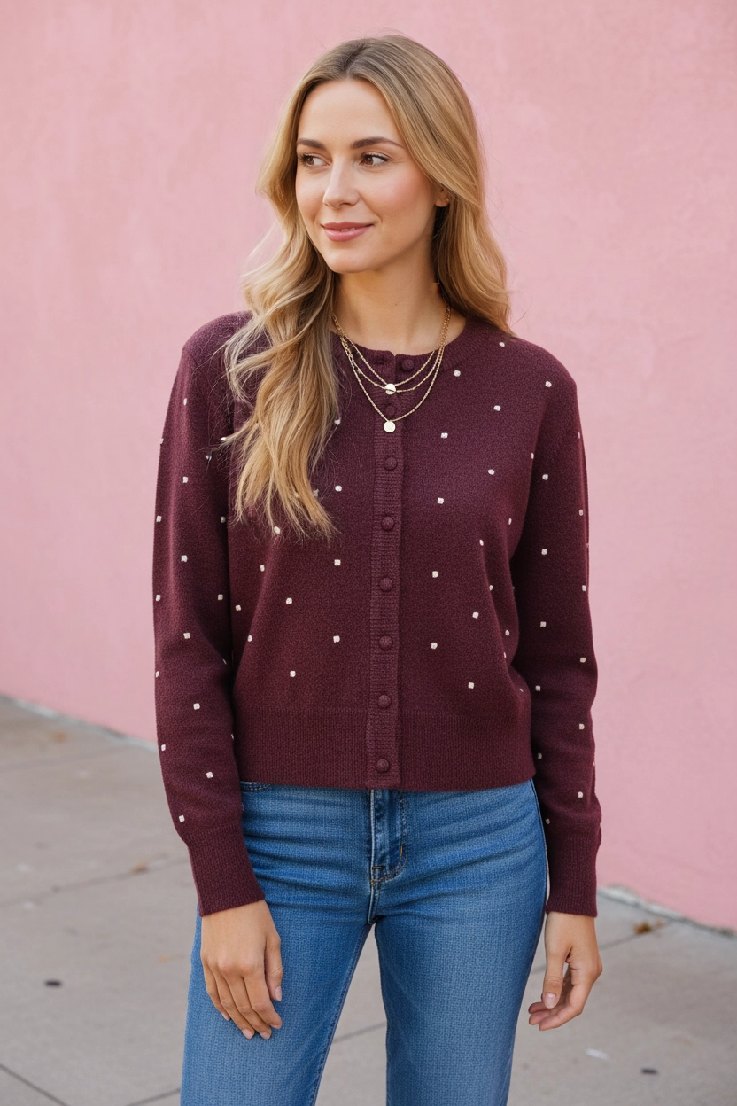 Rosie Polka Dot Sweater Cardigan